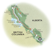 Jasper Banff Canada Map